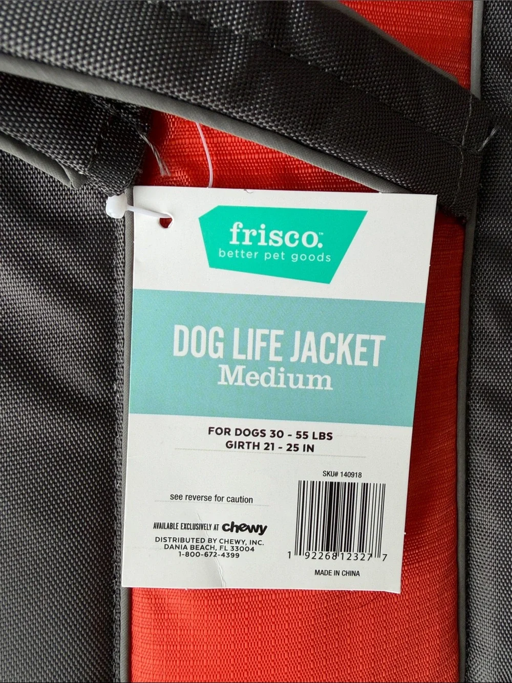 Dog Red and Gray Life Jacket - size Medium